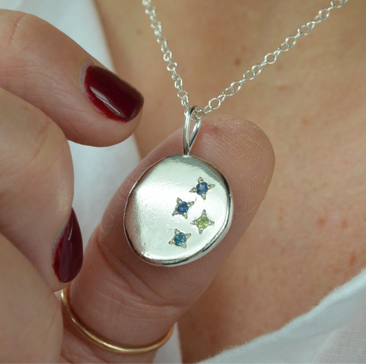 'Written in the stars' Multi birthstone star pendant